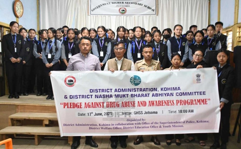 The Kohima District Administration, in collaboration with the District NMBA Committee, conducted a “Pledge Against Drug Abuse and Substance Abuse Primary Prevention” awareness programme. (DIPR Photo)